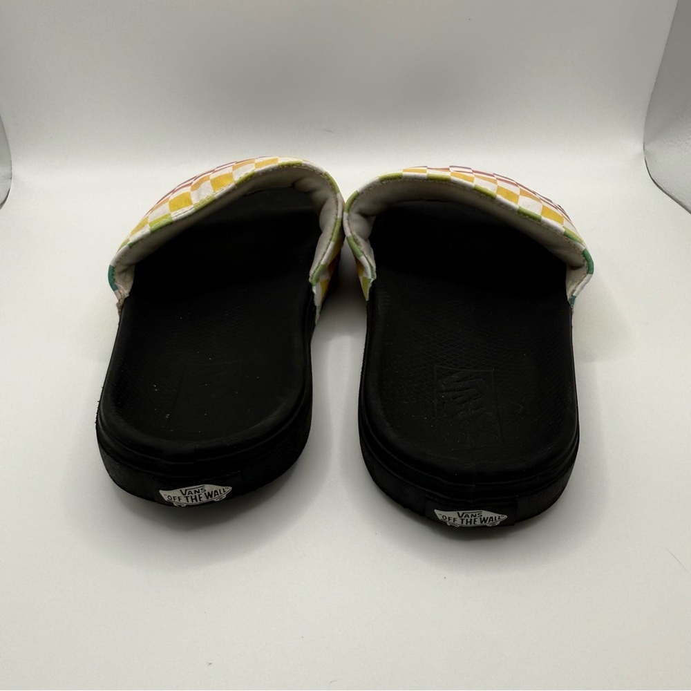 Vans Off The Wall Checkerboard Slide Sandals Missy Size‎ 4 Multicolor Strap - Picture 3 of 6